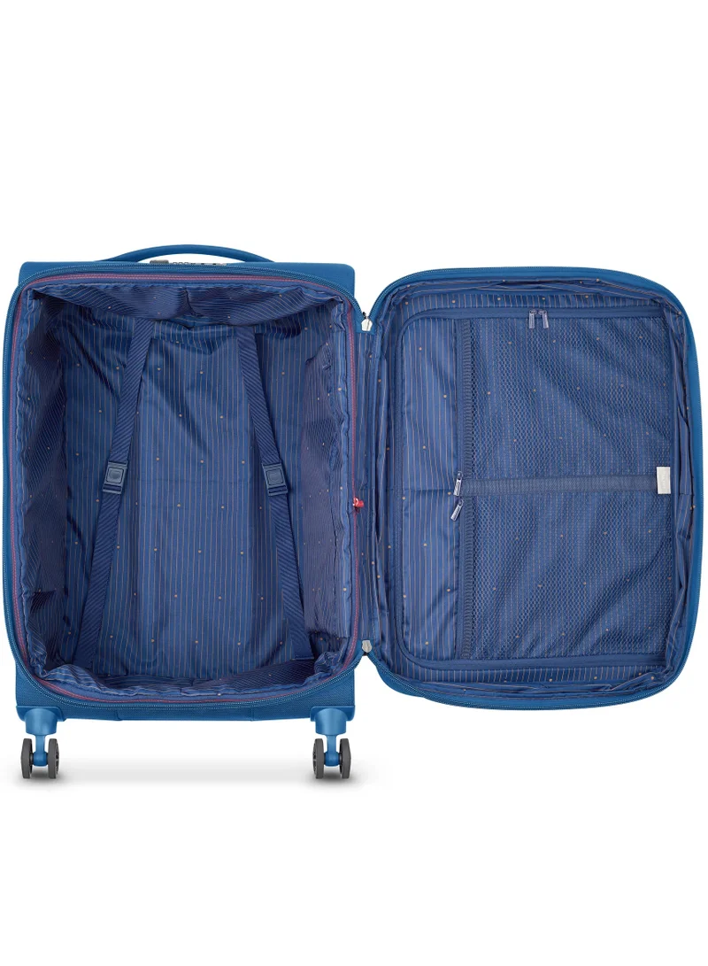 DELSEY Paris Light Blue Montmartre Air 2.0 - 55 Cm Softcase 4-Double Wheeled Expandable Cabin Luggage Trolley - Light Blue  | Best Price UAE