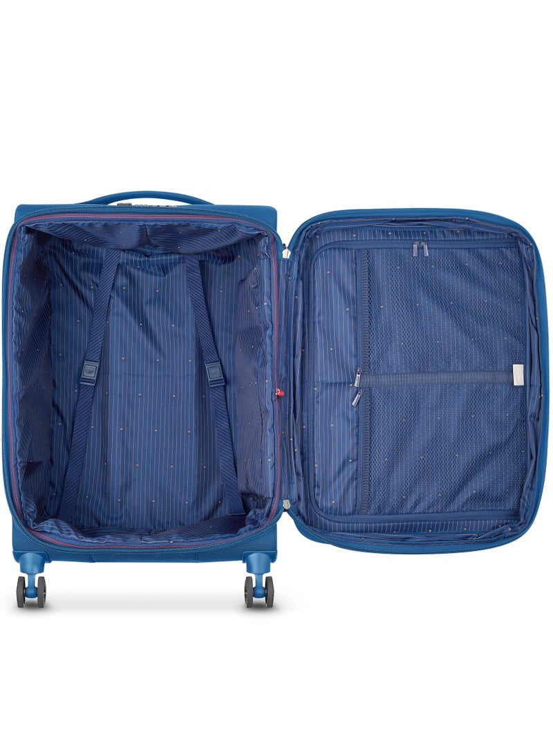 ديلسي _باريس حقيبة ترولي كابينة مونمارتر اير 2.0 55 سم سوفت كيس بعجلات مزدوجة قابلة للتوسيع أزرق فاتح - Image 3