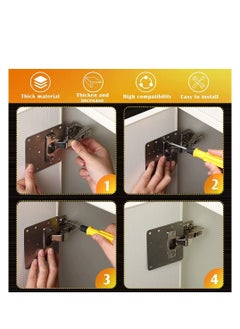 Y&D Cabinet Hinge Repair Plate Kit, 2 Pcs Side Piece Bracket door Fix Cantilever Hinge, for Protecting Wooden, Kitchen  - Image 2