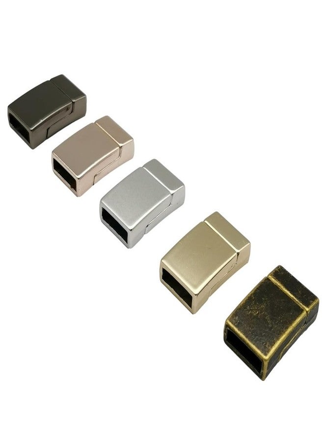 shapesbyX Color Mix 10 Pieces 10mm Flat Magnetic Clasps and Closure for Bracelet Making Cord End 10x3mm Hole - Image 1