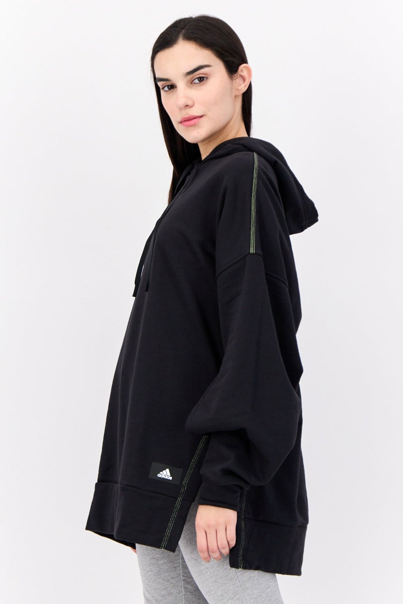 Adidas ملابس رياضية نسائية بأكمام طويلة مناسبة، خارجية، سويت شيرت، أسود - Image 2