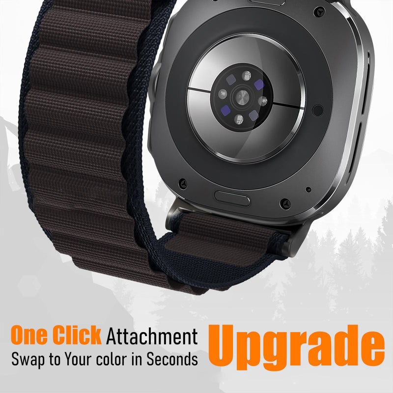 erorex For Samsung Galaxy Watch Ultra 47Mm / Ultra 2025 Black Buckle Loop Nylon Watch Band(Black) - Image 4