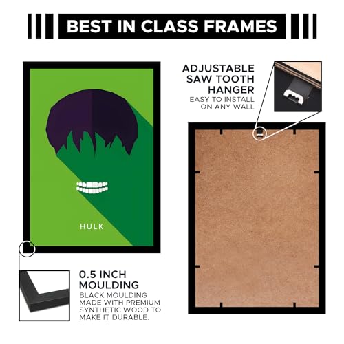 CodersParadise Wood Superhero Avatar Wall Poster Frames - Pack Of 6 | 8 X 12Cm (A4 Size) | Framed Posters For Living Room, Bedroom, Home And Office - Image 5