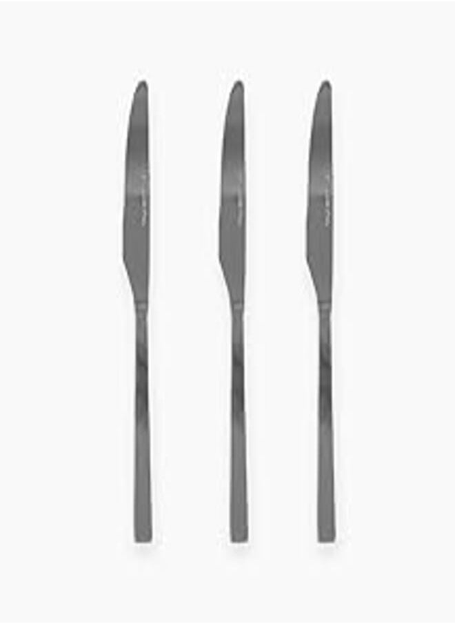 Zinnia Zinnia Stainless Steel Classy/Mirror Table Knife 3-Piece Set, Multicolor 