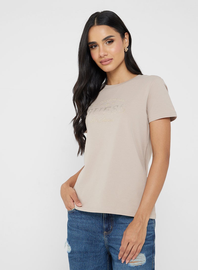 جس تيشيرت مارينا بأكمام قصيرة وياقة دائرية - Image 1