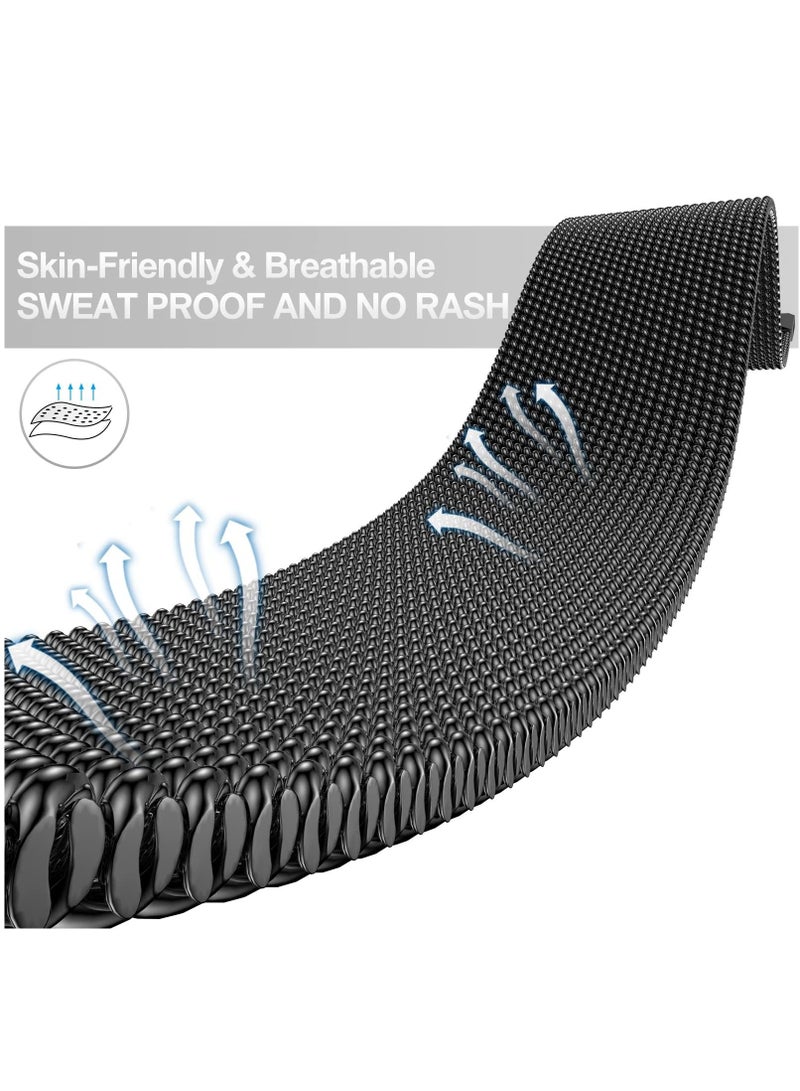 BORTONY Apple Watch Band 42mm 44mm 45mm 49mm Stainless Steel Mesh Loop Magnetic Clasp Bands for iWatch Ultra Series 8 SE 7 6 5 for Unisex - Image 3