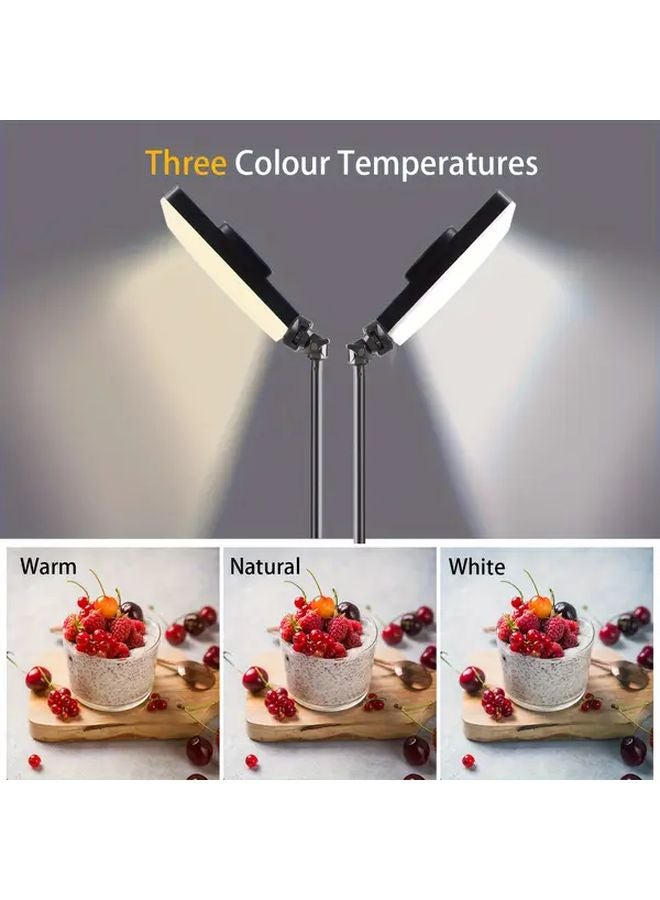 Black LED Video Light With Tripod Stand Dimmable USB Studio Lighting For Streaming - Image 5