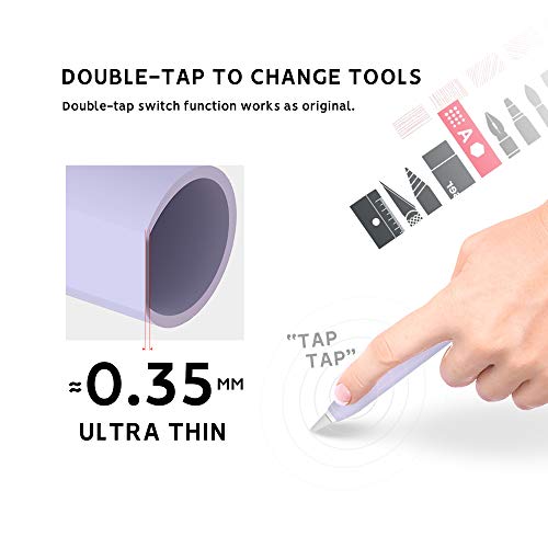 ELETIUO Cute Ear Case Silicone Skin Cover for Apple Pencil 2nd Generation, and Protective Nib Cover Accessories Compatible with iPad Pro 11 12.9 inch,Purple - Image 5