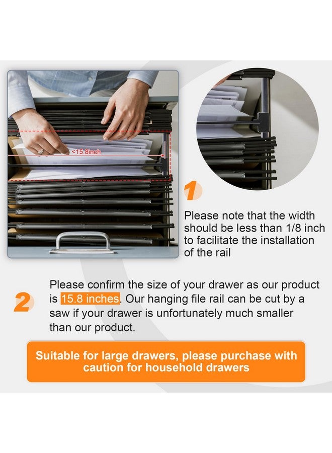 Epakh 8 Pieces PVC Hanging File Rail Clip File Divider Rail Clips 4 Pieces File Cabinet Rails for Hanging File Folder Frame for File Storage - Image 3