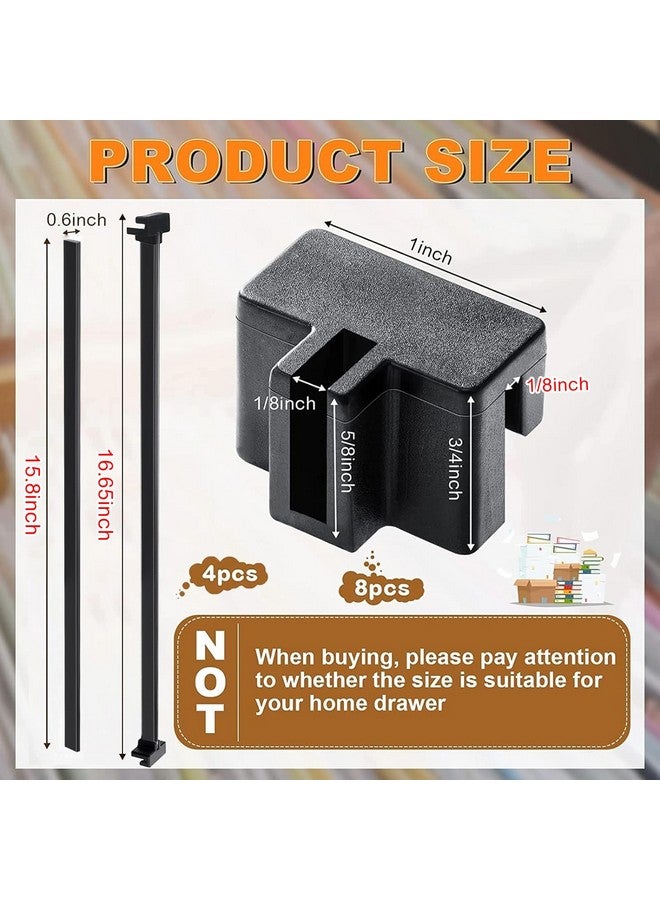 Epakh 8 Pieces PVC Hanging File Rail Clip File Divider Rail Clips 4 Pieces File Cabinet Rails for Hanging File Folder Frame for File Storage - Image 2