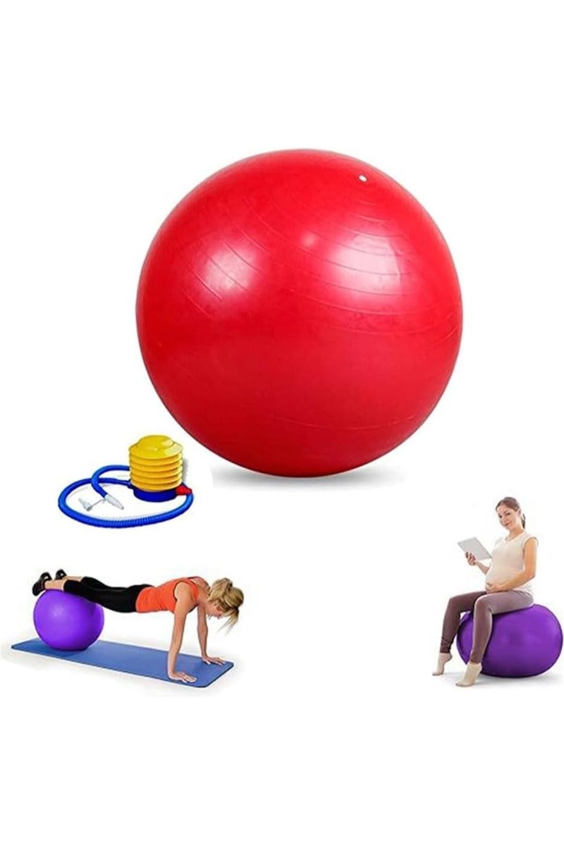 QSHOP ®️ Exercise Ball with Quick Foot Pump, Anti-Burst & Anti-Slip, Yoga Ball Chair for Balance, Pilates, Yoga, Birthing, Pregnancy, Gym, Training, Physical Therapy 