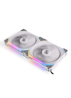 LIAN LI Uni Fan Sl140 Double Pack White With Controller Argb 140Mm Led Pwm Daisy Chain Sl140 2 White Cooler  - Image 1