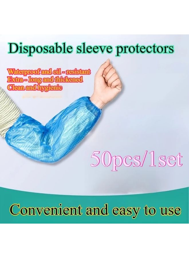 50pcs Transparent Heavy Duty Disposable Sleeve Protectors Waterproof Arm Guards - Image 2