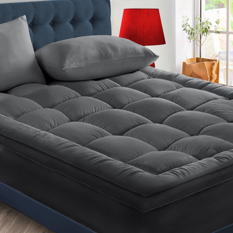 CYMULA Mattress Topper Queen Size - Extra Thick Cooling Mattress Pad Cover for Back Pain - Soft Mattress Protector Firm Bed Topper Pillow Top with 8-21 Inch Deep Pocket 3D Snow Down Alternative Fill - Image 1
