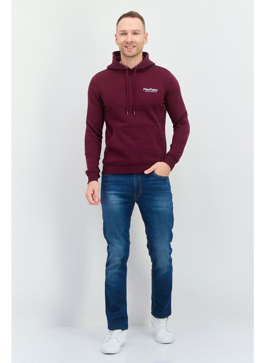 Penfield - Men Brand Logo Long Sleeves Hooded Sweatshirt, Maroon - Image 1