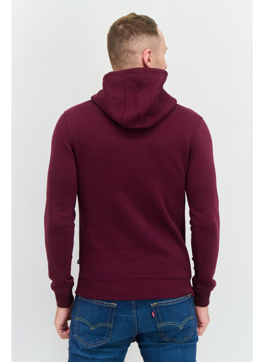 Penfield - Men Brand Logo Long Sleeves Hooded Sweatshirt, Maroon - Image 1