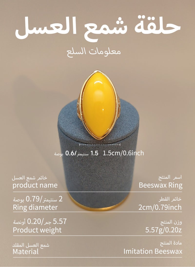 general Olive-Shaped Copper 18K Gold Men's Beeswax Open Ring - Image 3
