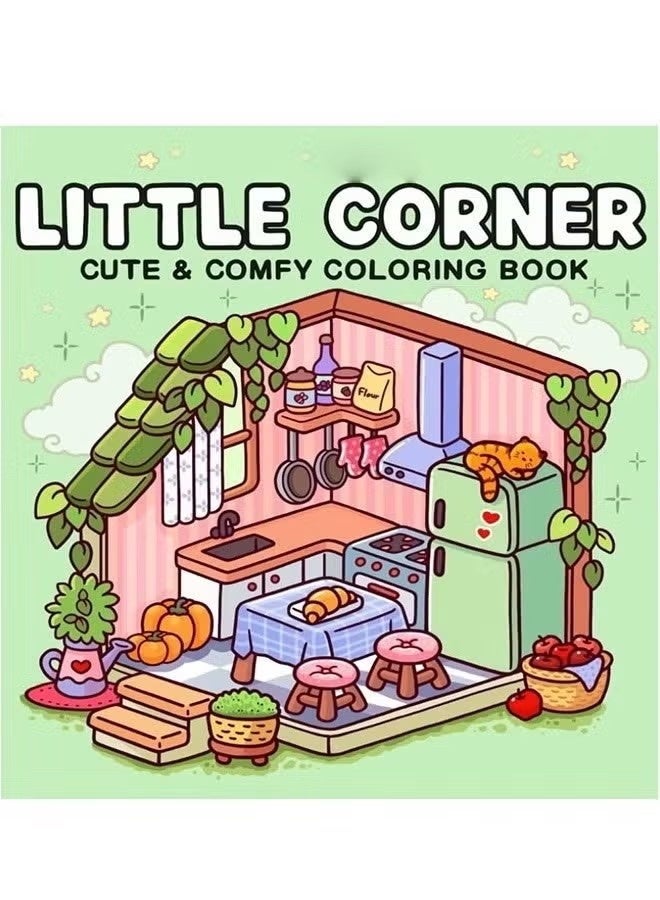 VIVP Girl Moments + Little Corner 2-Book Set: Relaxing Coloring Books for Adults, Kids & Teens – Cute & Cozy Daily Activities & Cozy Spaces, Mindfulness & Stress-Relief Art Therapy, Family Bonding Activity - Image 2