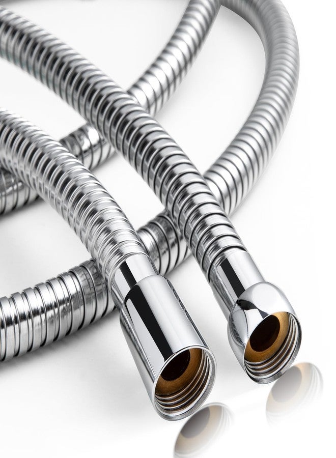 OFFO Shower Hose High Flow 0.43” Large Bore, Kink Free Stainless Steel Shower Head Hose Replacement Universal G1/2”, Leak-proof Extra Long Flex Handheld for Pet Bathing Cleaning, 60 in Chrome - Image 1