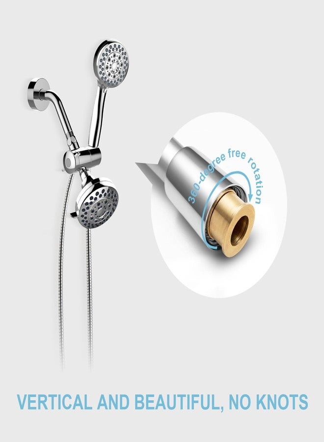 OFFO Shower Hose High Flow 0.43” Large Bore, Kink Free Stainless Steel Shower Head Hose Replacement Universal G1/2”, Leak-proof Extra Long Flex Handheld for Pet Bathing Cleaning, 60 in Chrome - Image 4