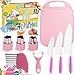 Windidi 9 Pcs Kids Safe Knife Set for Real Cooking Kids Kitchen Knife Set with Cutting BoardCrinkle CutterSandwich Cutter Montessori Kitchen Tools for Toddlers Kid 310 Years Old Girl Boy Birthday Gifts - Image 2