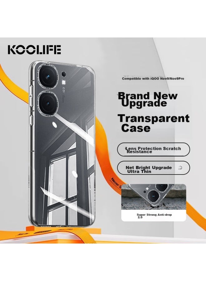 Koolife Phone Case For Vivo Iqoo Neo9, Protective Cover For Iqoo Neo9 Pro, Full Lens Protection, Simple Skin-friendly Transparent Soft Case, Fingerprint-resistant Back Cover - Image 1