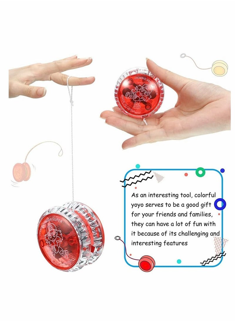 Y&D 6 Pieces LED Light Yo-Yo, Plastic Responsive Yoyo Entertaining for Beginner Party Favors, Kids Favors Funny Kid Toys Game, Goodie Bag Fillers Classroom Rewards (Random Colors)  - Image 5