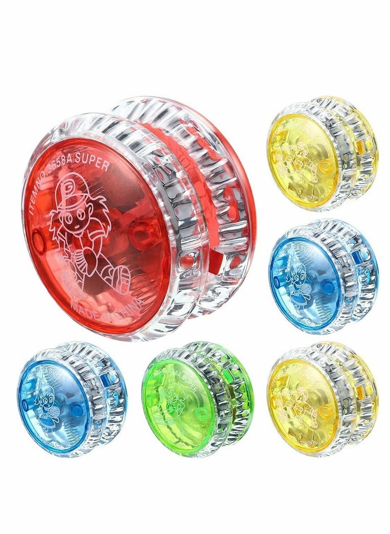 Y&D 6 Pieces LED Light Yo-Yo, Plastic Responsive Yoyo Entertaining for Beginner Party Favors, Kids Favors Funny Kid Toys Game, Goodie Bag Fillers Classroom Rewards (Random Colors)  - Image 1