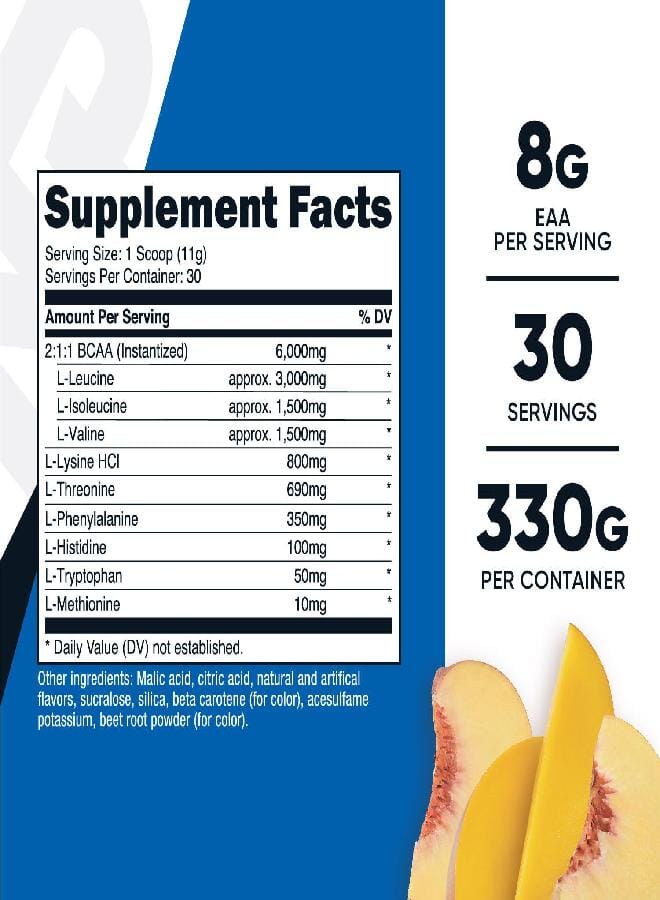 Nutricost EAA Powder 30 Servings (Peach Mango) - Essential Amino Acids - Non-GMO, Gluten Free, Vegetarian Friendly - Image 2