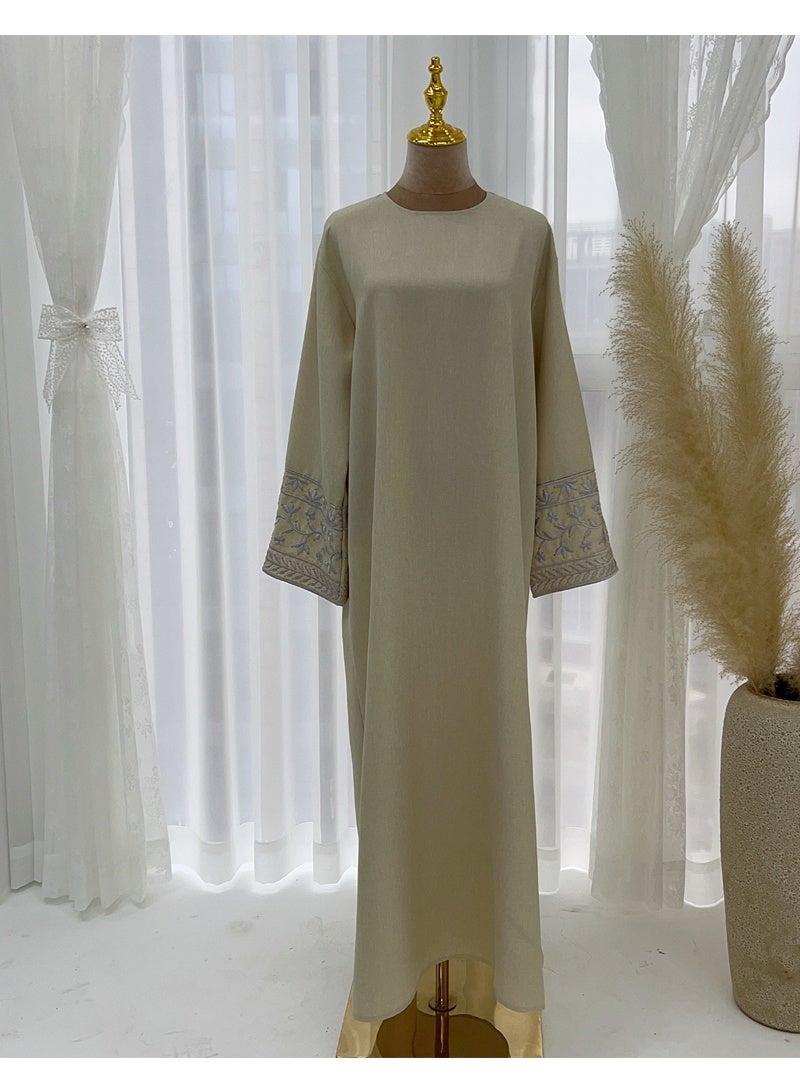 جيوان مطرز مسلم أبايا الأكمام الطويلة دبي فستان رداء تركي سحاب ماكسي ديس الملابسالنساء عيد - Image 2