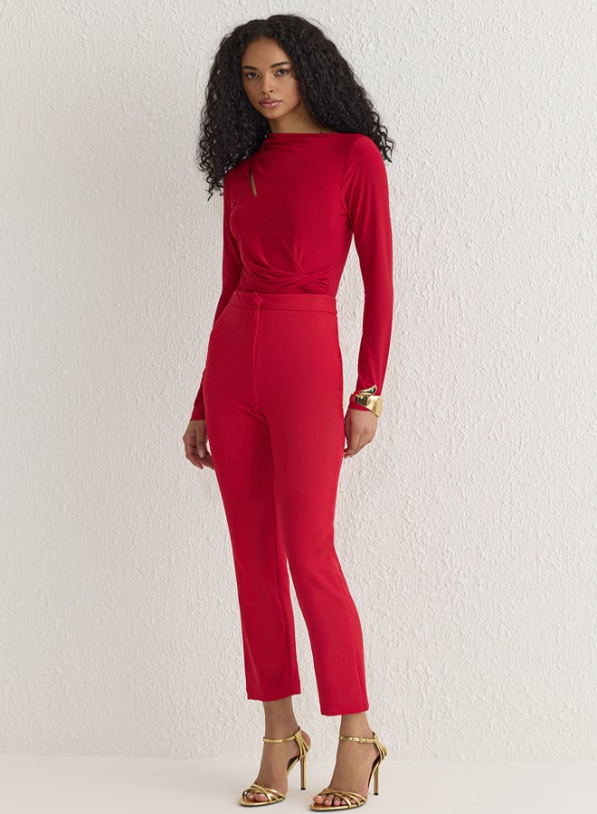 trendyol Red Shirred Snap Knit TPRSS25BD00000 - Image 2