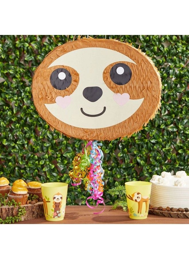Blue Panda Sloth Pull String Pinata For Kids Birthday Party Supplies (16.5 X 13 X 3 In)  - Image 3