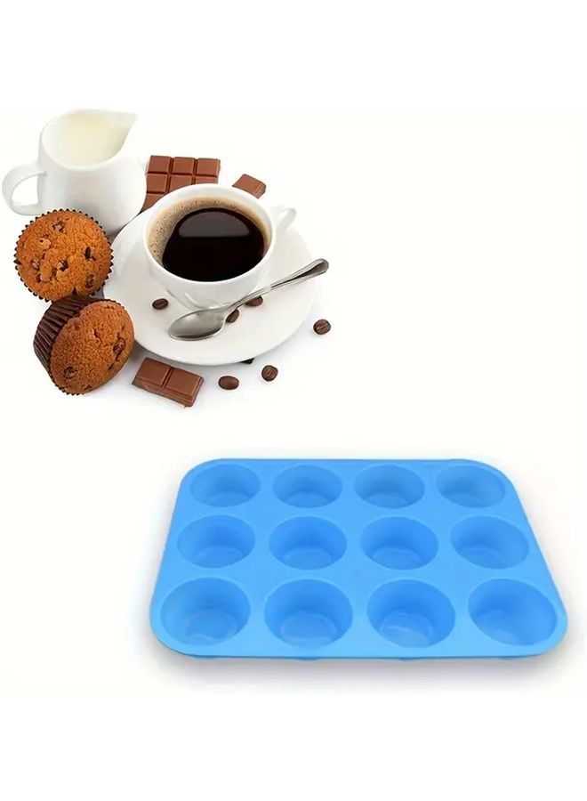 2pcs Black Silicone Muffin Trays Non Stick BPA Free Cupcake Molds 12 Cavity - Image 5