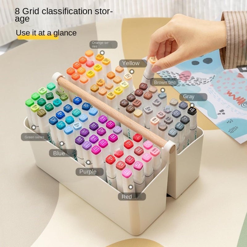 8 Compartment Multi-Functional Pen Holder, Large Capacity Desk Organizer with 8 Slots for Stationery, School Supplies and Kids Desk Storage,Pink - Image 5