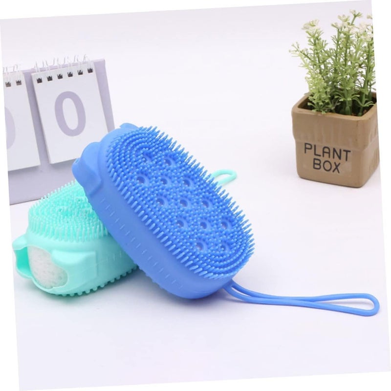 FICTIOUS Silicone Body Brush with Soap Dispenser - 2-in-1 Exfoliating Bath Scrubber & Massage Brush for Soft Skin | Gentle Silicone Shower Loofah for Kids & Adults Multicolor Pack of 1 - Image 5