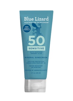 BLUE LIZARD Blue Lizard SENSITIVE Mineral Sunscreen with Zinc Oxide, SPF 50+, Water Resistant, UVA/UVB Protection with Smart Cap Technology - Fragrance Free, 3 oz. Tube  - Image 1