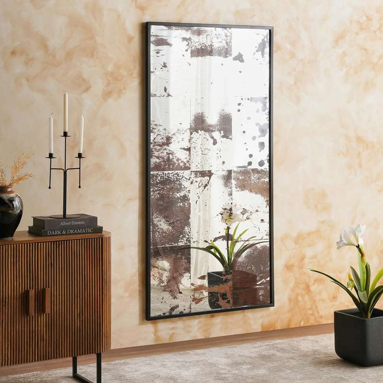 Pan Home Hinzy Metal Frame Floor Mirror 91.4x182.8cm - Black