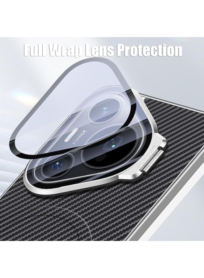 general Ultra Thin Case Compatible with Huawei Pura 80 Pro/80 Pro+, [Compatible with Mag-Safe] Carbon Fiber Texture Camera Case Anti-Fingerprint Protection Shock Cover with Stand - Image 3