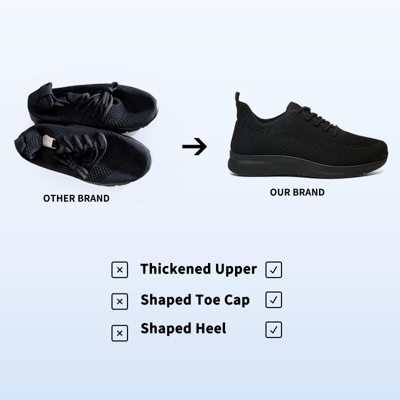 JIOJIT Sneakers for Women Walking Shoes Casual Lightweight Breathable Tennis Shoes Non Slip Work Shopping Travel (Black/Tongue 7) - Image 5
