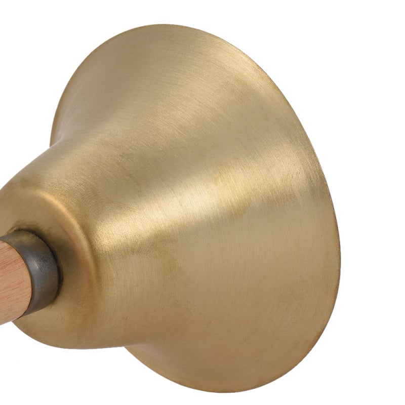Brass Hand Bell: 14.5cm Length 8.3cm Diameter, Brass With Wooden Handle - Super Loud Clear Sound, Handbell Alarm for Classroom Restaurant Wedding Pet Training - Image 4