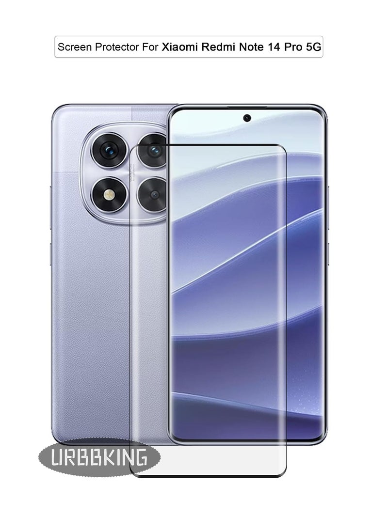 URBBKING - Anti-Scratch Full Coverage Tempered Glass Screen Protector For Xiaomi Redmi Note 14 Pro 5G - Image 1
