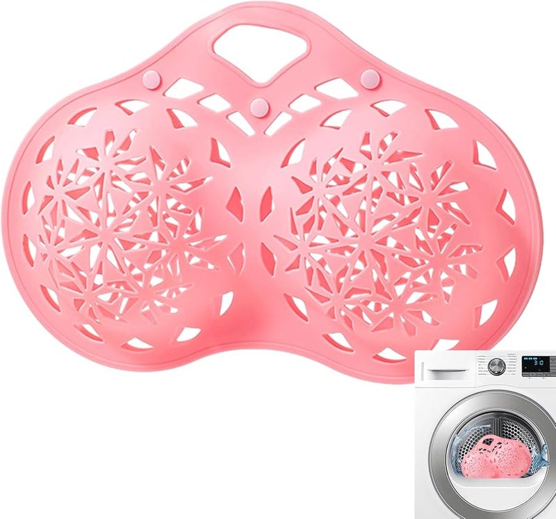 Pink Mesh Wash Bag For Bras Delicate Lingerie Laundry Protector With Zipper - Image 2