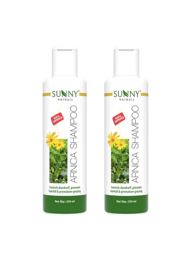 Sunny Herbals New & Improved pH Balanced Arnica Shampoo For Soft, Lustrous & Healthy Hair | Cantharis Gives Cool & Healthy Scalp | Brings Back Moisture & Shine With Fragrant Hair, 250 ml (Pack of 2) - Image 1