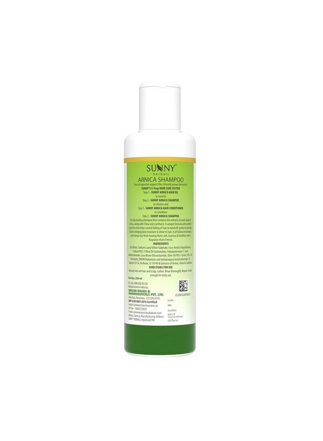 Sunny Herbals New & Improved pH Balanced Arnica Shampoo For Soft, Lustrous & Healthy Hair | Cantharis Gives Cool & Healthy Scalp | Brings Back Moisture & Shine With Fragrant Hair, 250 ml (Pack of 2) - Image 2