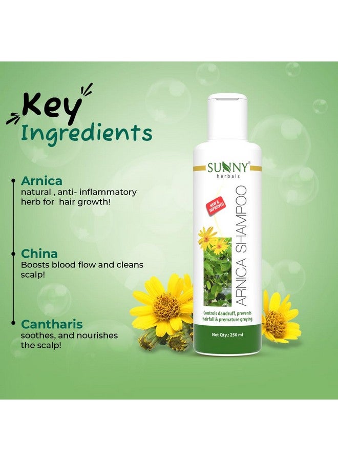 Sunny Herbals New & Improved pH Balanced Arnica Shampoo For Soft, Lustrous & Healthy Hair | Cantharis Gives Cool & Healthy Scalp | Brings Back Moisture & Shine With Fragrant Hair, 250 ml (Pack of 2) - Image 4