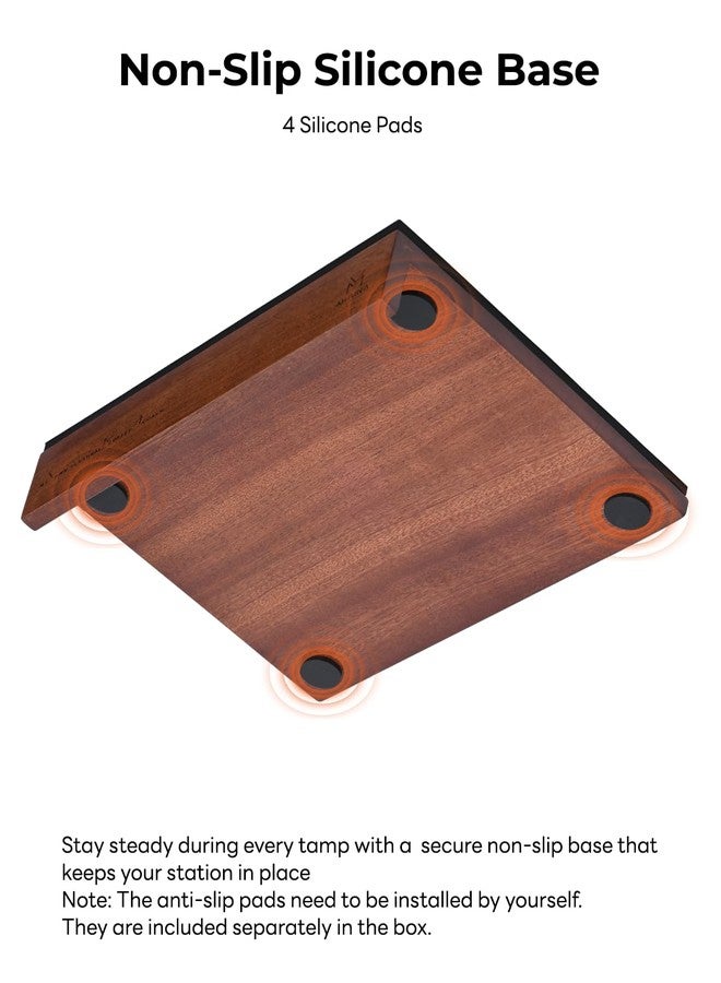 MUVNA Espresso Tamping Mat, Coffee Tamper Mat,Food-Grade Silicone & Wood Coffee Mat,Non-Slip Waterproof Tamping Pad for Espresso Machine,Coffee Bar Accessories Organizer,9.21"x7.24" - Image 5