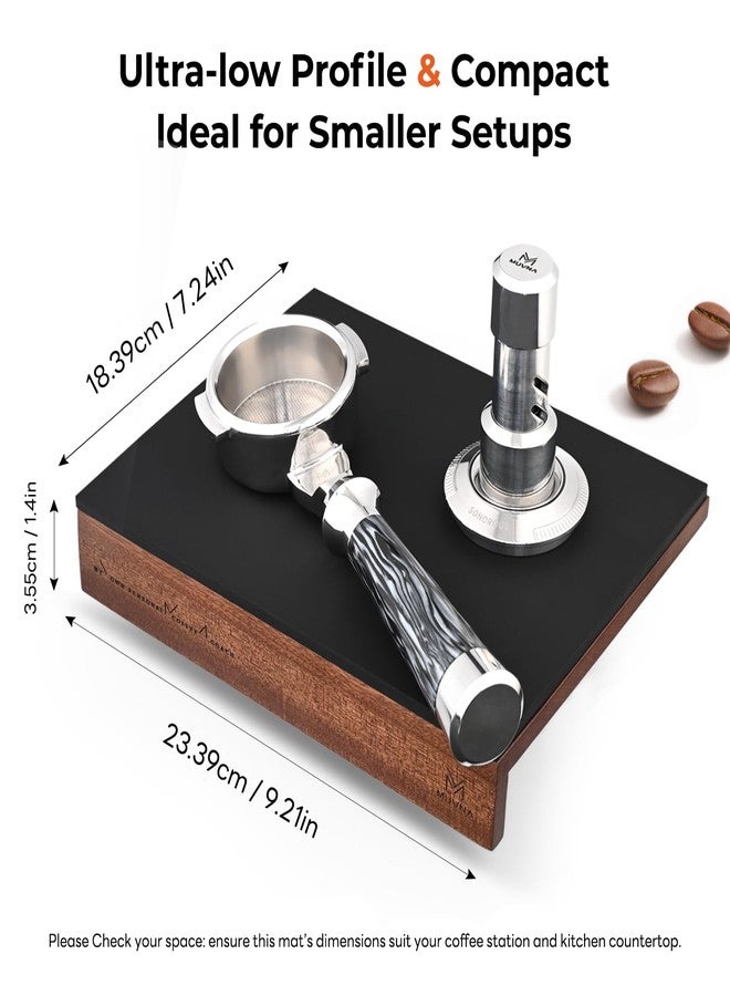 MUVNA Espresso Tamping Mat, Coffee Tamper Mat,Food-Grade Silicone & Wood Coffee Mat,Non-Slip Waterproof Tamping Pad for Espresso Machine,Coffee Bar Accessories Organizer,9.21"x7.24" - Image 4