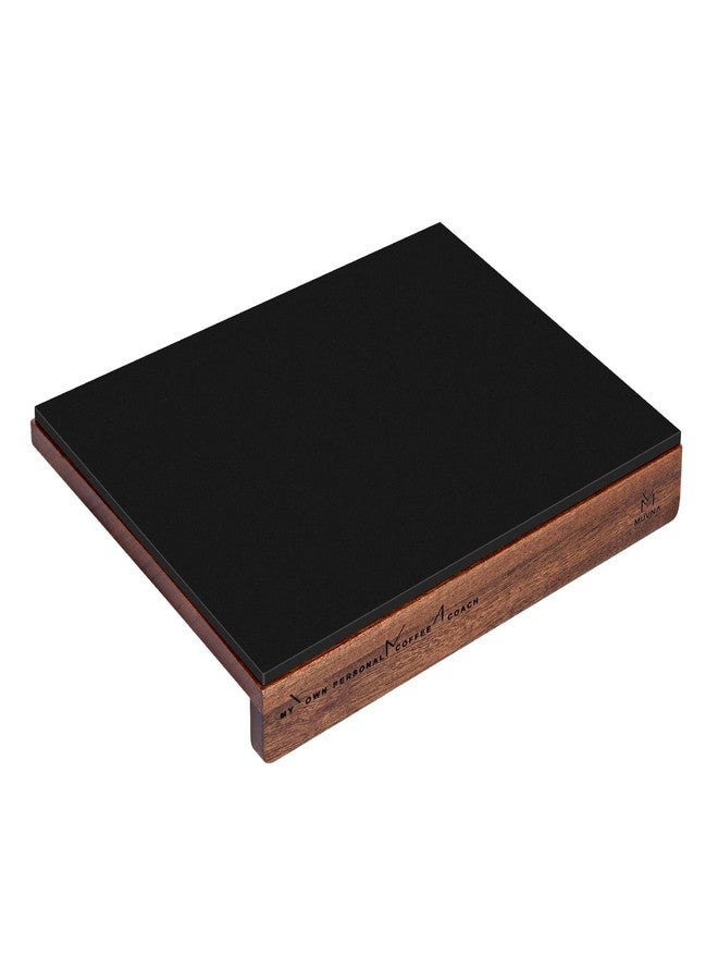 MUVNA Espresso Tamping Mat, Coffee Tamper Mat,Food-Grade Silicone & Wood Coffee Mat,Non-Slip Waterproof Tamping Pad for Espresso Machine,Coffee Bar Accessories Organizer,9.21"x7.24" - Image 1