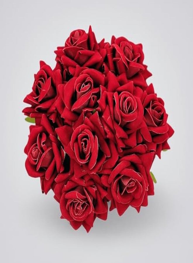 بلوشيا مجموعة من قطعة واحدة من إكسسوارات الشعر الجميلة للعرائس، مصنوعة من زهور غاجرا، مناسبة لحفلات الزفاف (لون عنابي). - Image 1