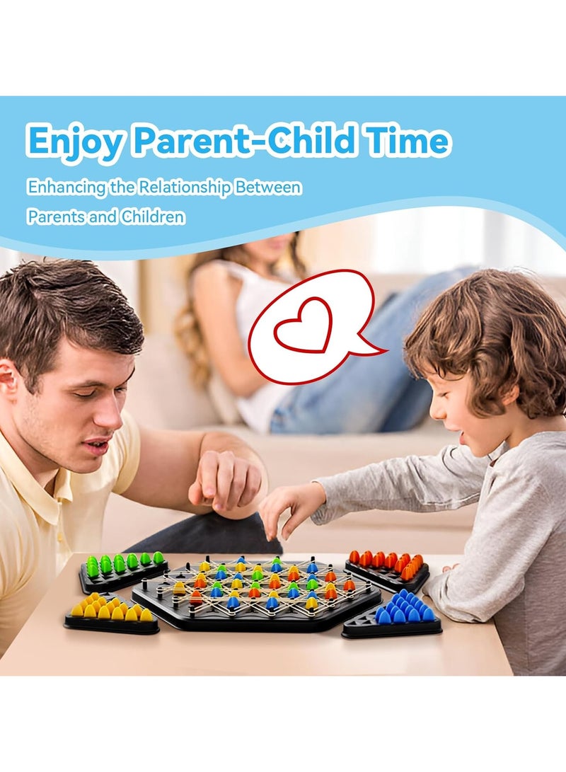 general Chain Triangle Game, Children's Strategy Board Game, Triangle Rubber Band Game, Family Game for Kids and Adults, Family Night Board Game, 2 to 4 Players, Children's Birthday Gift - Image 3